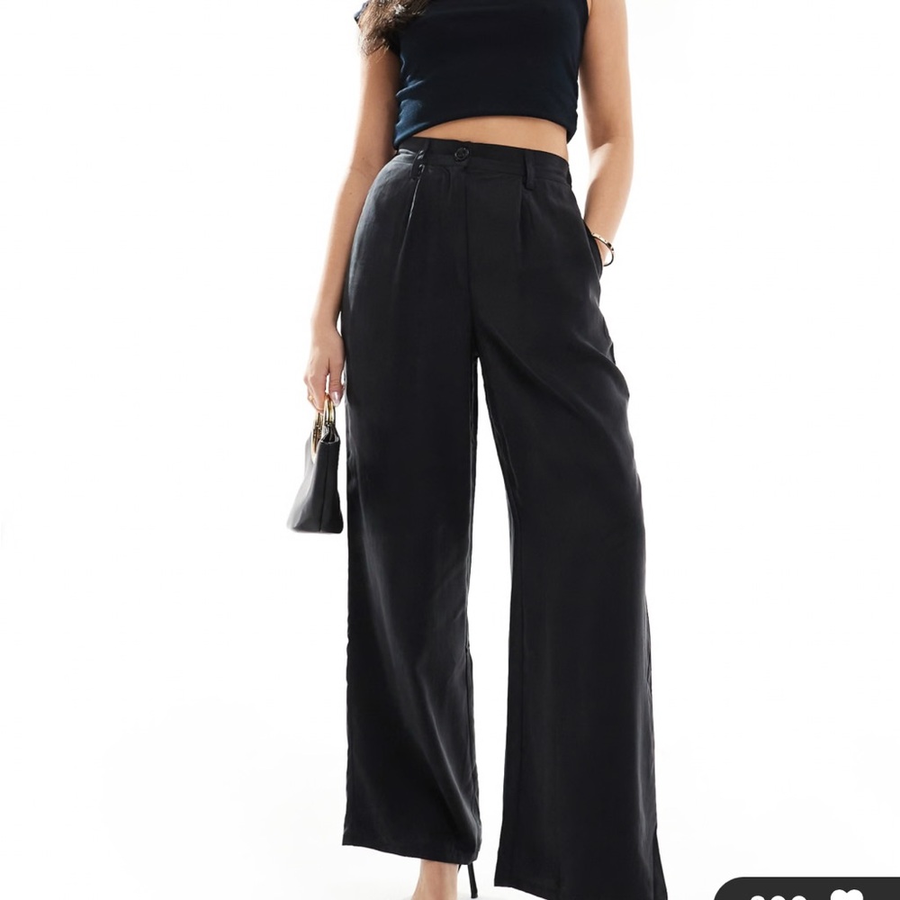 ASOS DESIGN relaxed straight leg pants in washed black